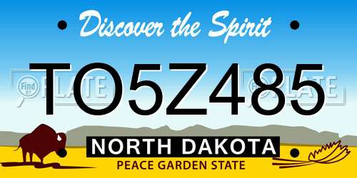 TO5Z485 North Dakota License Plate
