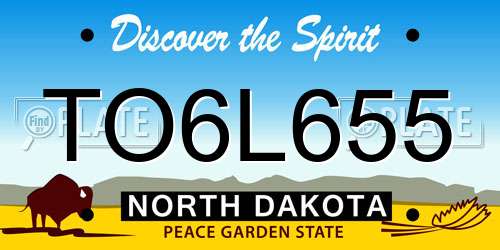 TO6L655 North Dakota License Plate