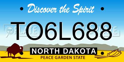 TO6L688 North Dakota License Plate