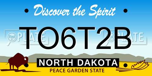 TO6T2B North Dakota License Plate