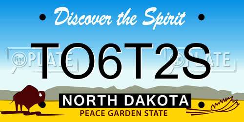 TO6T2S North Dakota License Plate