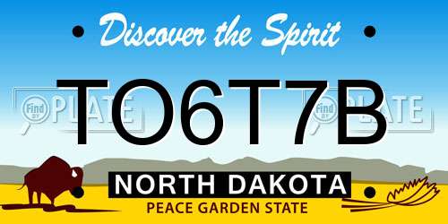 TO6T7B North Dakota License Plate