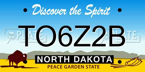 TO6Z2B North Dakota License Plate