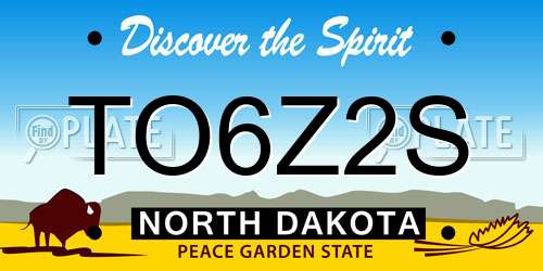TO6Z2S North Dakota License Plate