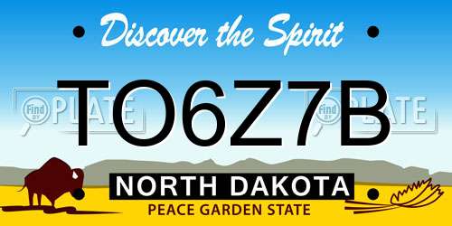 TO6Z7B North Dakota License Plate