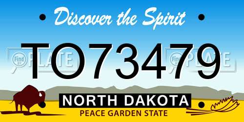 TO73479 North Dakota License Plate