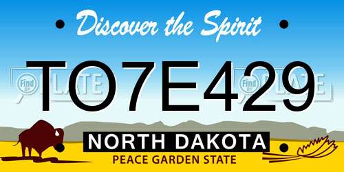 TO7E429 North Dakota License Plate