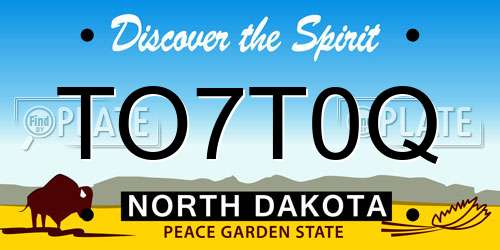 TO7T0Q North Dakota License Plate