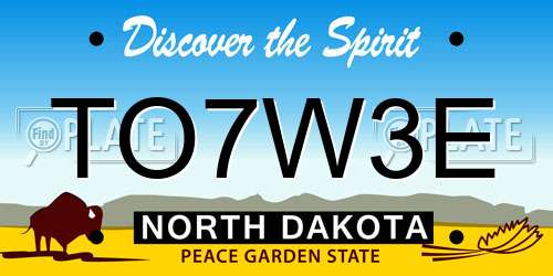 TO7W3E North Dakota License Plate