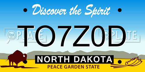 TO7Z0D North Dakota License Plate