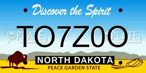 TO7Z0O North Dakota License Plate