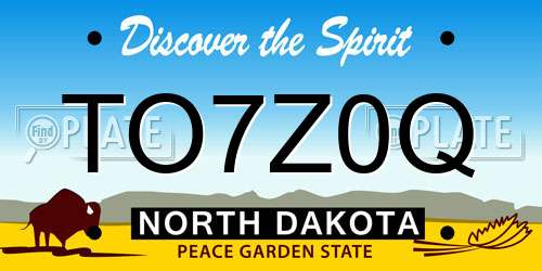 TO7Z0Q North Dakota License Plate