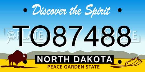 TO87488 North Dakota License Plate