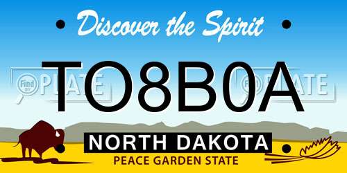 TO8B0A North Dakota License Plate