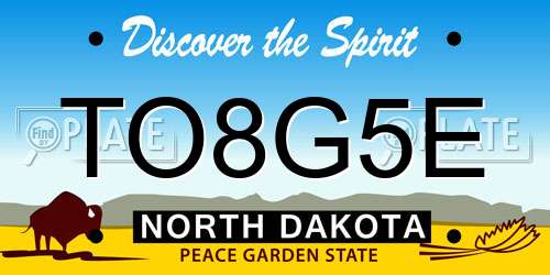 TO8G5E North Dakota License Plate