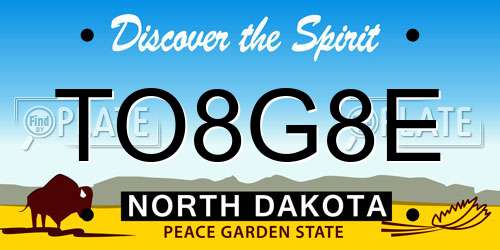 TO8G8E North Dakota License Plate