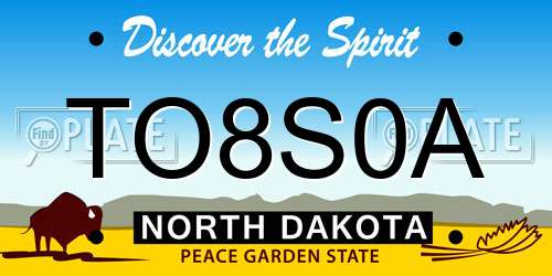 TO8S0A North Dakota License Plate