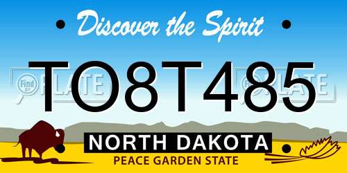 TO8T485 North Dakota License Plate