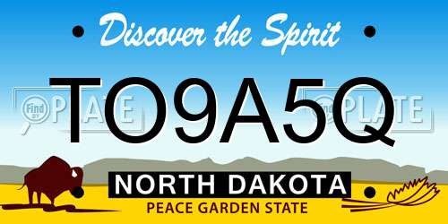 TO9A5Q North Dakota License Plate