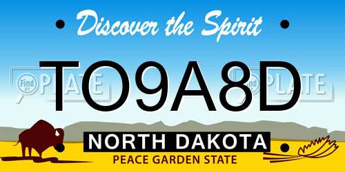 TO9A8D North Dakota License Plate