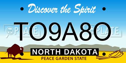 TO9A8O North Dakota License Plate