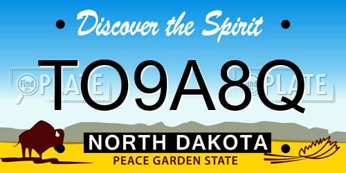 TO9A8Q North Dakota License Plate