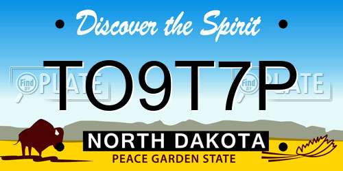 TO9T7P North Dakota License Plate