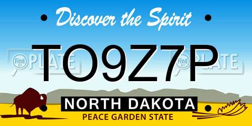 TO9Z7P North Dakota License Plate