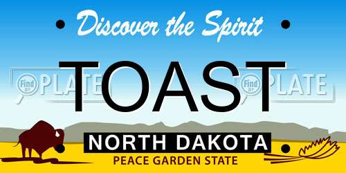 TOAST North Dakota License Plate