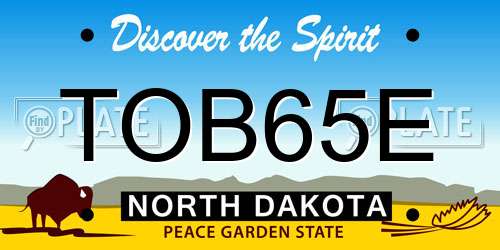 TOB65E North Dakota License Plate