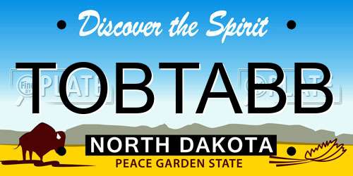 TOBTABB North Dakota License Plate