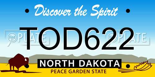 TOD622 North Dakota License Plate