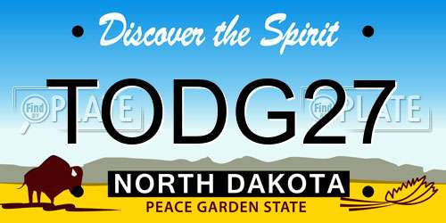 TODG27 North Dakota License Plate