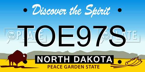 TOE97S North Dakota License Plate