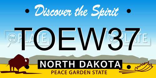 TOEW37 North Dakota License Plate