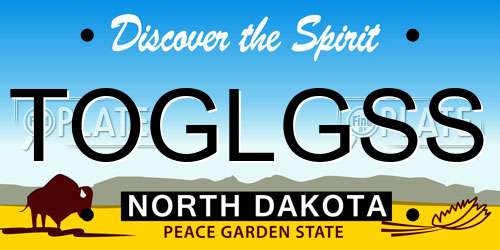 TOGLGSS North Dakota License Plate