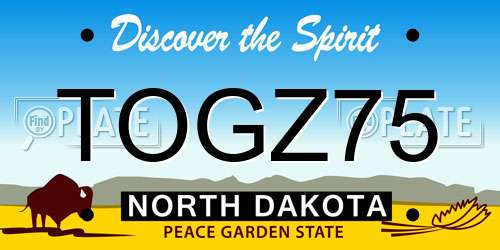 TOGZ75 North Dakota License Plate