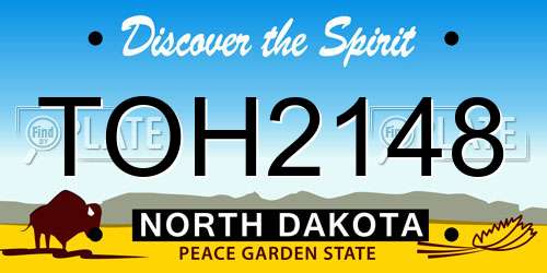 TOH2148 North Dakota License Plate