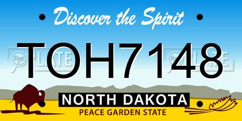 TOH7148 North Dakota License Plate