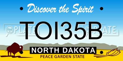 TOI35B North Dakota License Plate