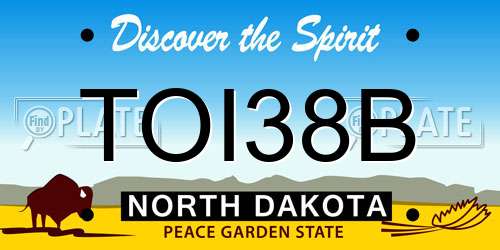 TOI38B North Dakota License Plate