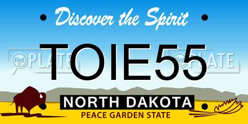 TOIE55 North Dakota License Plate