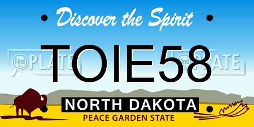 TOIE58 North Dakota License Plate