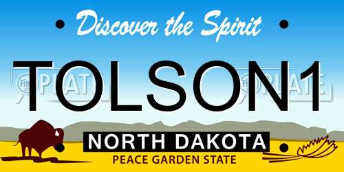 TOLSON1 North Dakota License Plate