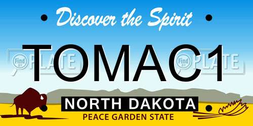 TOMAC1 North Dakota License Plate