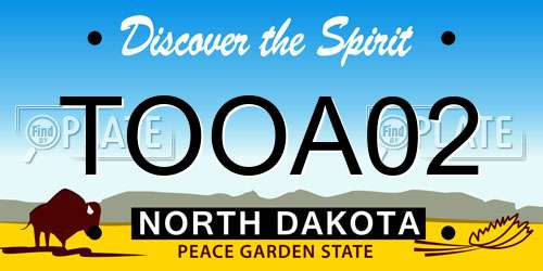 TOOA02 North Dakota License Plate