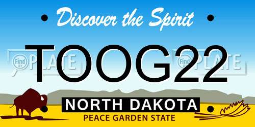 TOOG22 North Dakota License Plate