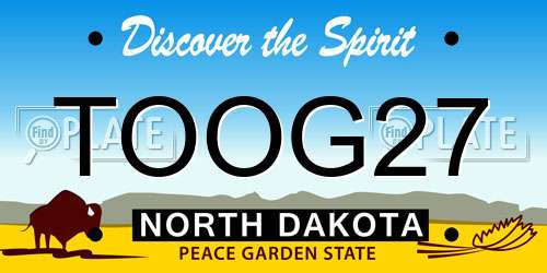 TOOG27 North Dakota License Plate