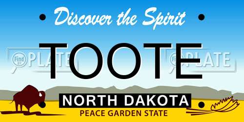TOOTE North Dakota License Plate
