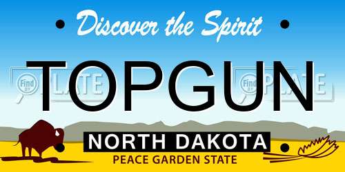 TOPGUN North Dakota License Plate